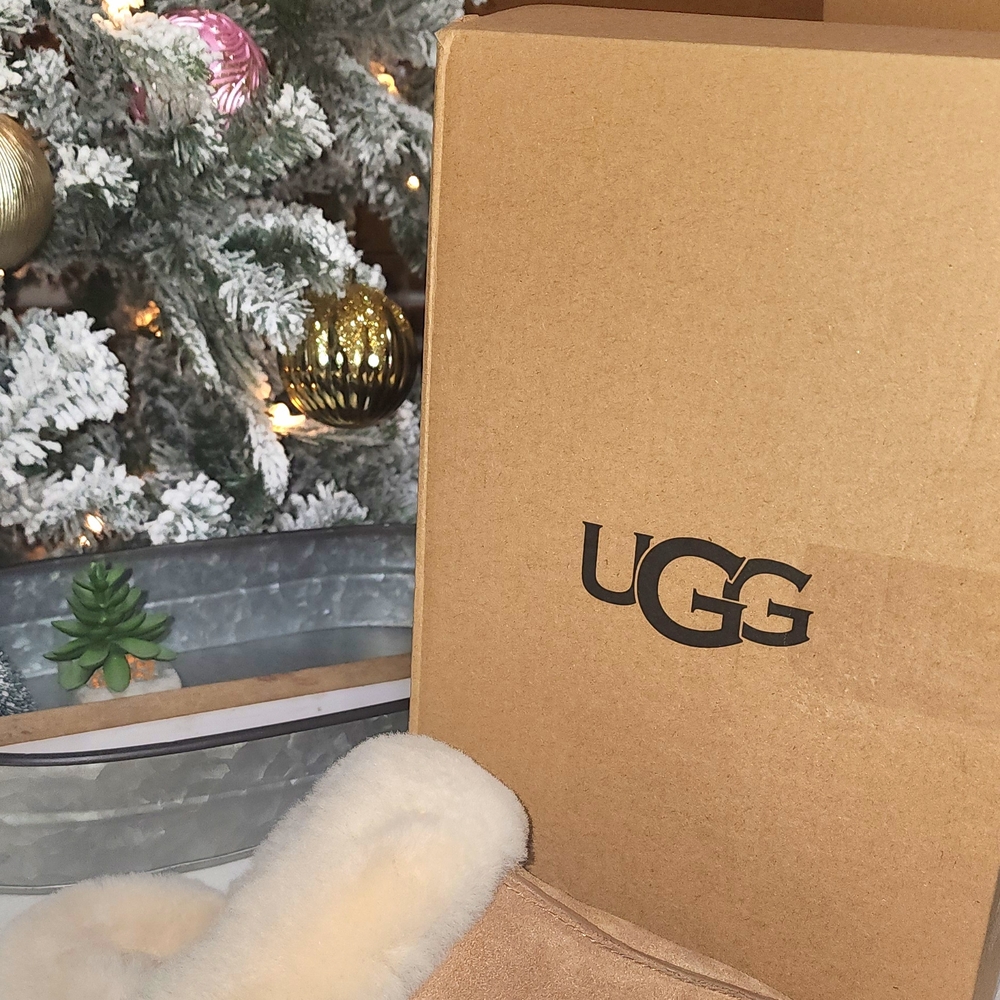 UGG Classic Tan Boots with Plush Cream Lining